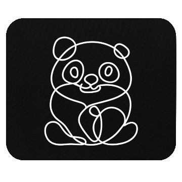 Discover one line design little cute panda Mouse Pads