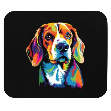 Discover Watercolor Colorful Beagle Mouse Pads