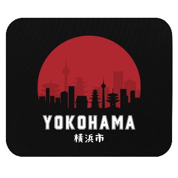Discover Yokohama Typography Mouse Pads - Urban Statement