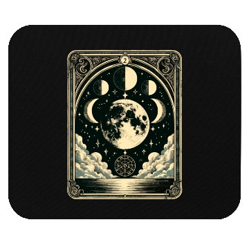 Discover Tarot Card Vintage Moon Phase Astrology Tarot Mouse Pads