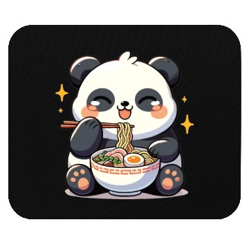 Discover Cute Panda Eats Ramen Noodles Pandas Ramen Mouse Pads