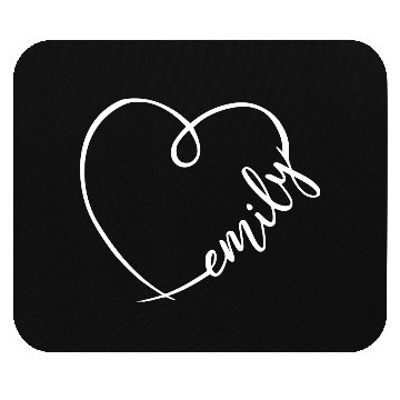Discover Emily Name Heart Calligraphy Mouse Pads