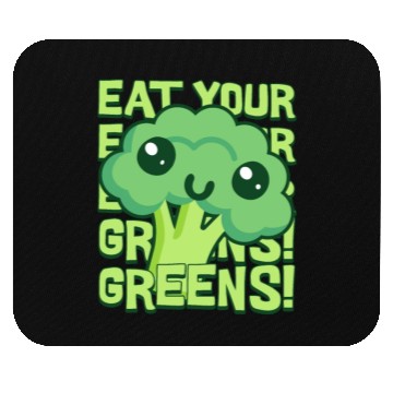 Discover Eat Your Greens! Kawaii Broccoli Mouse Pads