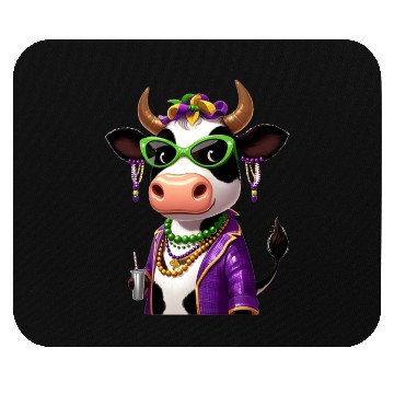 Discover Mardi Gras celebrating cow Mouse Pads