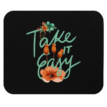Discover Green Brown Typography Quotes Cute take it easy Mouse Pads