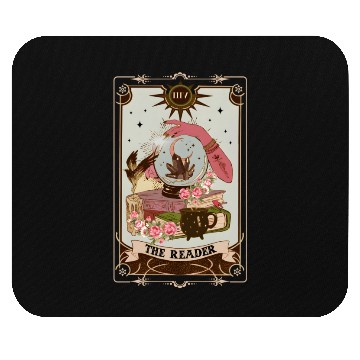 Discover The Reader Tarot Card Witch S Reading Bookworm Boo Mouse Pads