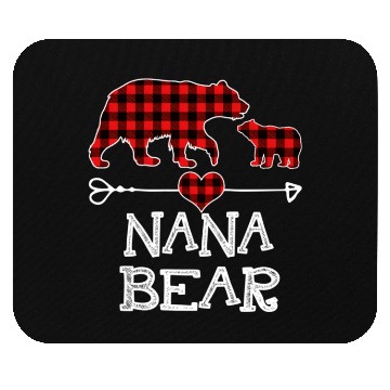Discover Nana Bear Pajama Red Plaid Buffalo Family Mouse Pads