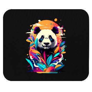 Discover Giant Panda Colourful - Cute Panda Bear Bamboo Mouse Pads
