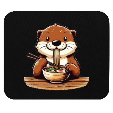 Discover Sweet Otter Eats Ramen Noodles Otters Ramen Mouse Pads