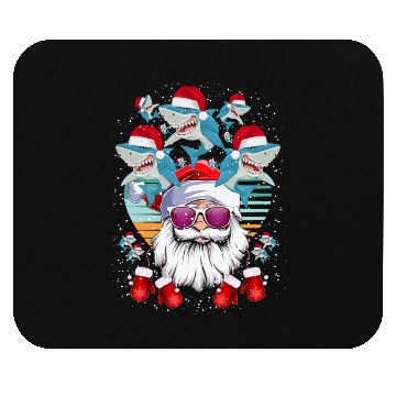 Discover Santa Claus Shark Christmas Mouse Pads