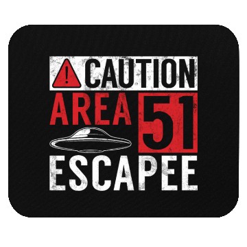 Discover Caution Area 51 Escapee Alien Aliens Ufo Gifts Mouse Pads
