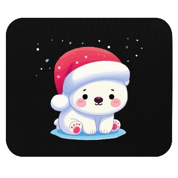 Discover "Snowflakes and Smiles: The Polar Bear on Christma Mouse Pads