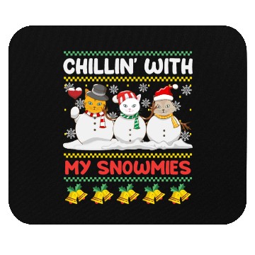 Discover Snowmen Chilling with my Snowcats Snow Mouse Pads