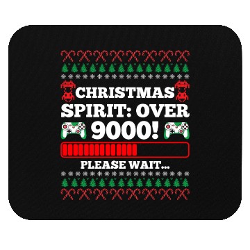 Discover Christmas Spirit: Over 9000! Please Wait Gambling Mouse Pads