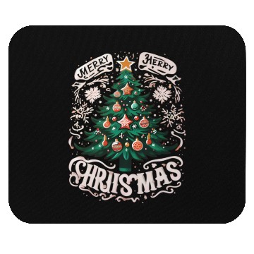 Discover merry christmas tree Mouse Pads