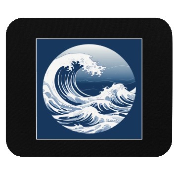 Discover Waves Ocean Serenity Minimalistic copy Mouse Pads