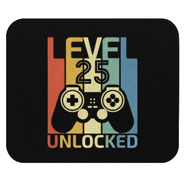 Discover Level 25 Unlocked Funny Video Gamer 25Th Birthday Mouse Pads