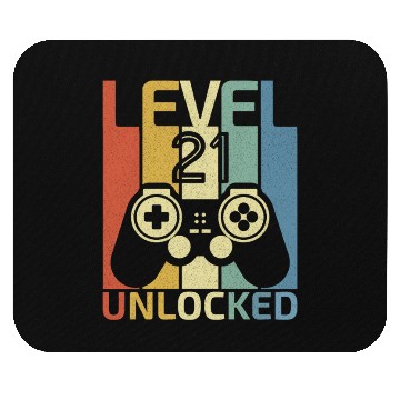 Discover Level 21 Unlocked Funny Video Gamer 21st Birthday Mouse Pads