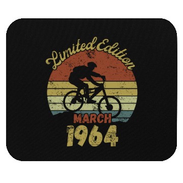 Discover Biker Limited Edition March 1964 Birthday Present Mouse Pads