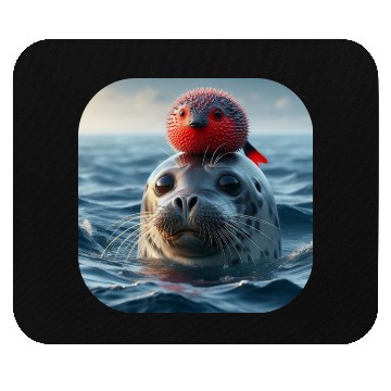 Discover Seal and pufferfish friends from the ocean Mouse Pads