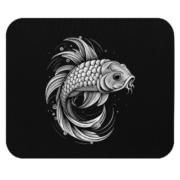 Discover Black and White Fish Mouse Pads