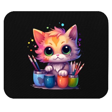 Discover cute painting cat Mouse Pads