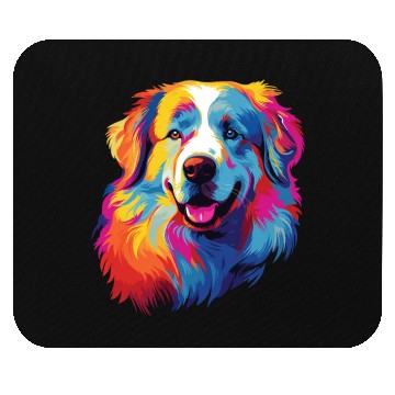 Discover Watercolor Colorful Great Pyrenees Mouse Pads