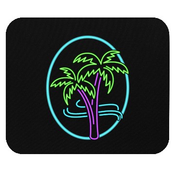 Discover Vacation Mouse Pads, Neon Palm Trees Mouse Pads, Gift For