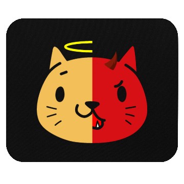 Discover Two Face Cat Angel And Devil Mouse Pads