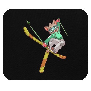 Discover Skiing cat Mouse Pads
