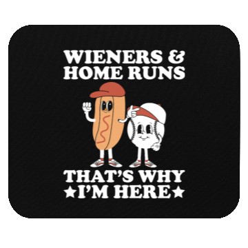 Discover Wieners Home Runs Funny Baseball Player Mouse Pads