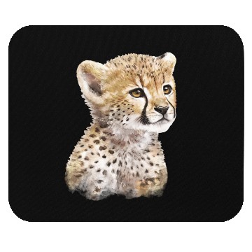Discover Baby Cheetah Art Watercolor Painting Portrait Mouse Pads