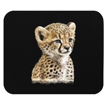 Discover Baby Cheetah Watercolor Painting Portrait Mouse Pads