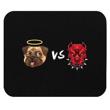 Discover Angel Pug Dog Vs Devil Pitbull Dog Mouse Pads