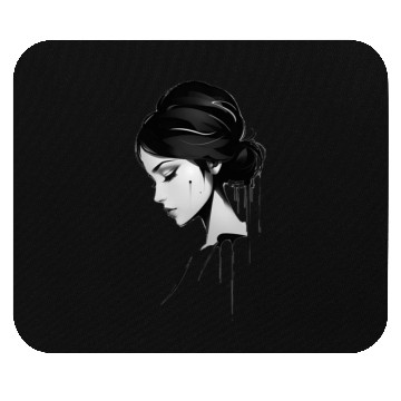 Discover Drawing a sad girl's face Mouse Pads