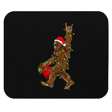 Discover Funny bigfoot Christmas tree Mouse Pads