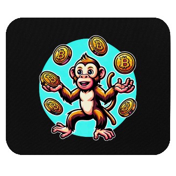 Discover Bitcoin Juggling Monkey - Digital Art Mouse Pads