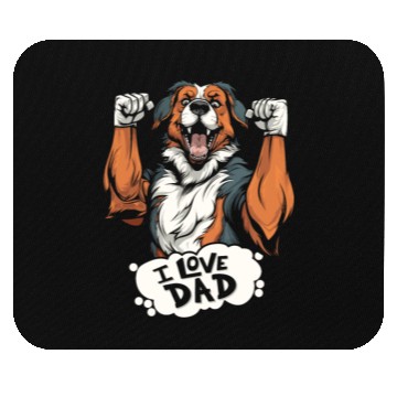 Discover Australian Shepherd Aussie Dog I Love Dad Mouse Pads