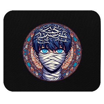 Discover Anime face with Arabic letters Mouse Pads