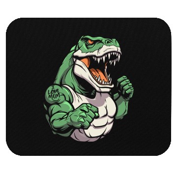 Discover T Rex Dinosaur I Love Mom Mouse Pads