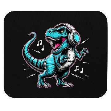 Discover Dancing Tyrannosaurus Rex with Headphone Mouse Pads