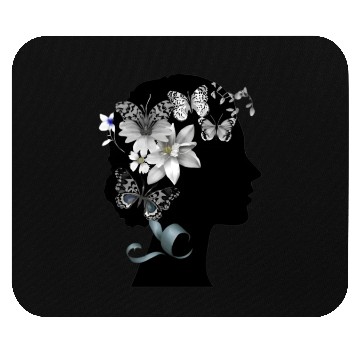 Discover Woman's head Mouse Pads