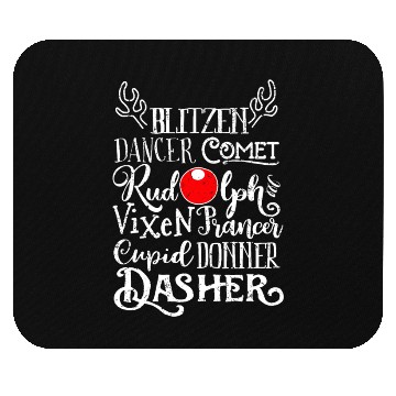 Discover Santa's Reindeer Rudolph List Christmas Themed Mem Mouse Pads