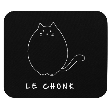 Discover White Le Chonk Chunky Cat Mouse Pads
