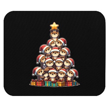 Discover Otter Christmas Tree Merry Christmas Mouse Pads