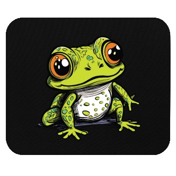 Discover Cute Green Frog Mouse Pads