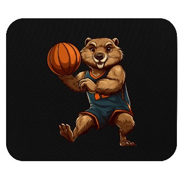 Discover Basketball beaver Mouse Pads