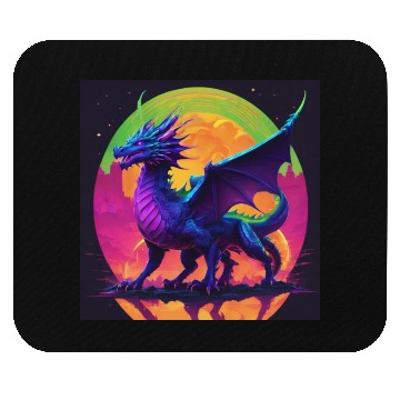 Discover neon dragon Mouse Pads