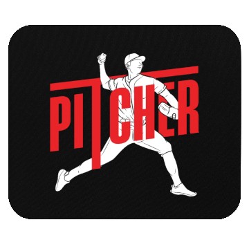 Discover Funny Baseball Gift Pitcher Mouse Pads