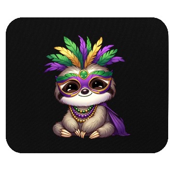 Discover Mardi Gras Sloth Comic Design Mouse Pads